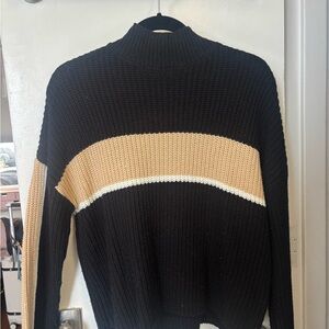 Stripe High Neck Sweater